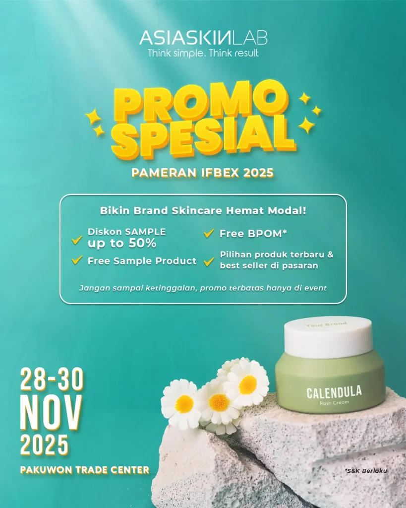 Gambar promo maklon skincare ASIASKINLAB di pameran IFBEX 2025