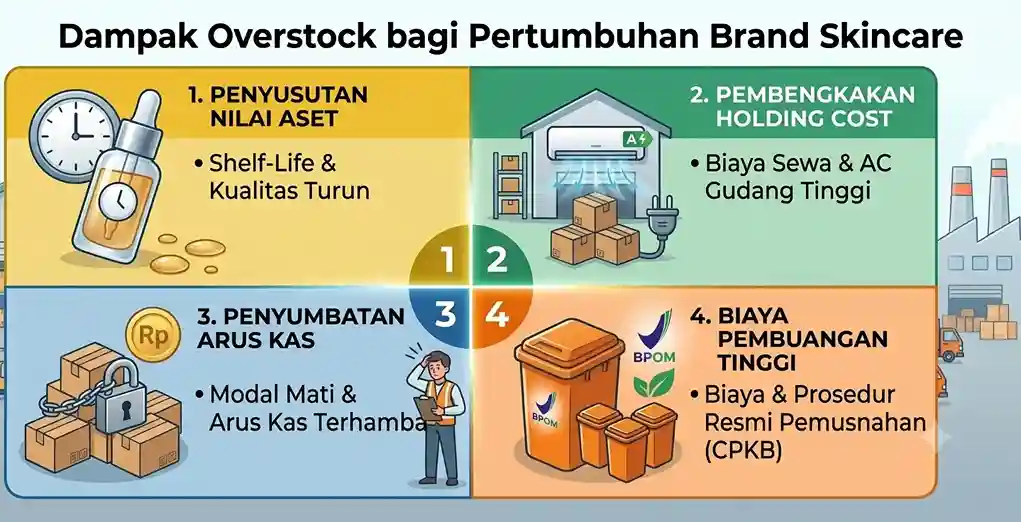 dampak finansial dan operasional overstock produk skincare bagi brand owner