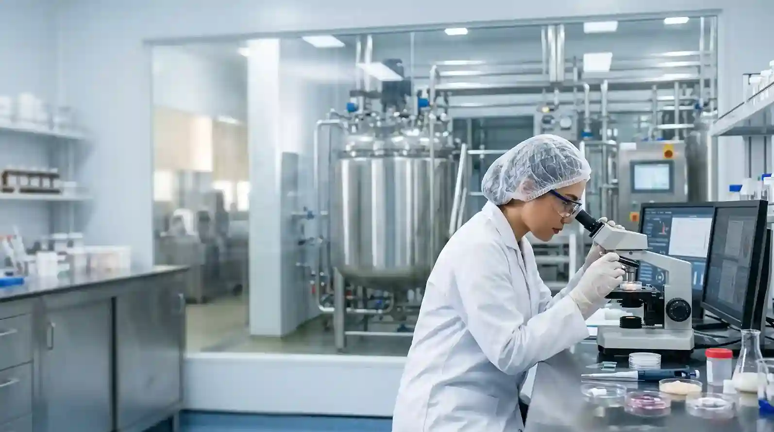 Standar pengawasan mutu dan kontrol kualitas komprehensif di pabrik maklon kosmetik untuk menjamin konsistensi produk antar-batch.